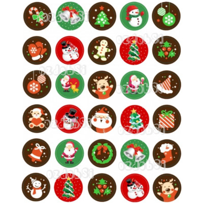 Vánoce 7 Ø35 mm  - jedlý papír