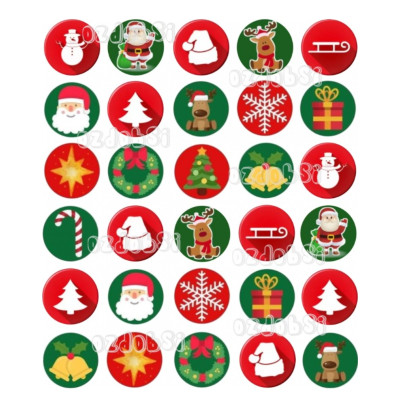 Vánoce 8 Ø35 mm  - jedlý papír