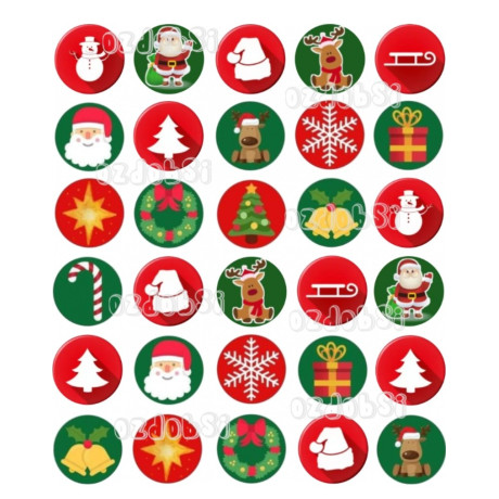 Vánoce 8 Ø35 mm  - jedlý papír