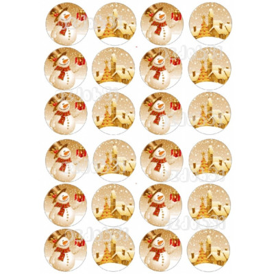 Vánoce 9 Ø45 mm  - jedlý papír