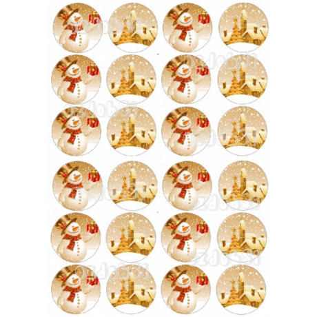 Vánoce 9 Ø45 mm  - jedlý papír