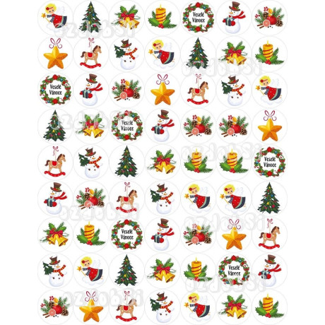 Vánoce 10 Ø30 mm  - jedlý papír