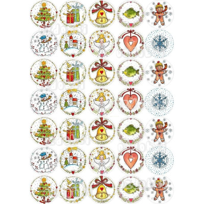 Vánoce 11 Ø40 mm  - jedlý papír