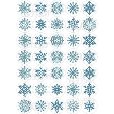 Sněhové vločky Ø40 mm  - jedlý papír