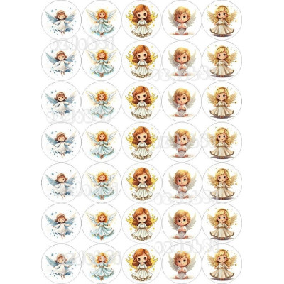 Vánoce 16 Ø40 mm - jedlý papír