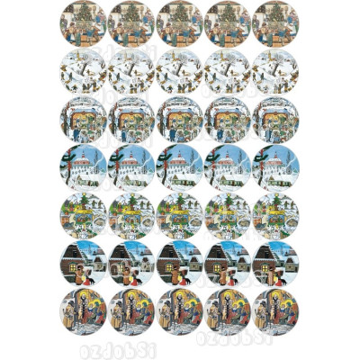 Vánoce 18 Ø40 mm - jedlý papír