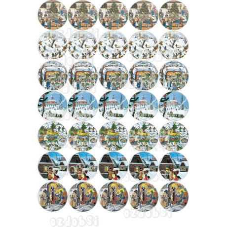 Vánoce 18 Ø40 mm - jedlý papír