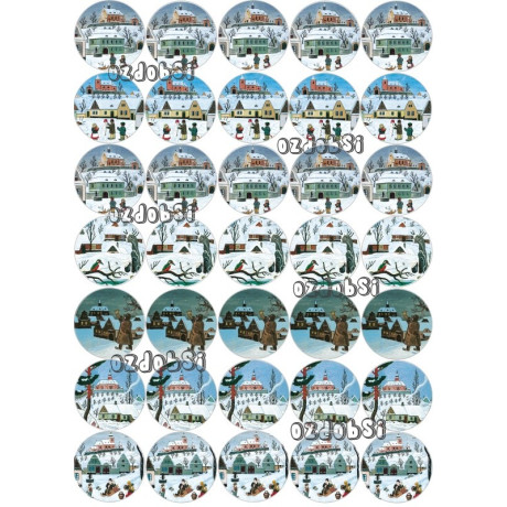 Vánoce 20 Ø40 mm - jedlý papír