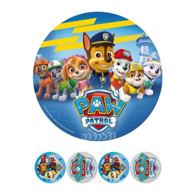 Jedlý papír Paw Patrol – mix obrázků A4 | Dortová dekorace