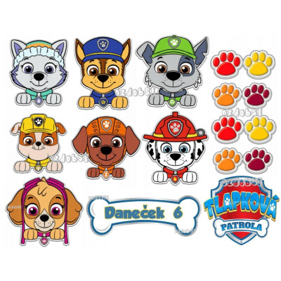 Jedlý papír Paw Patrol – mix obrázků A4 | Dortová dekorace