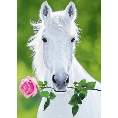 Bílý kůň s růží jedlý obrázek
