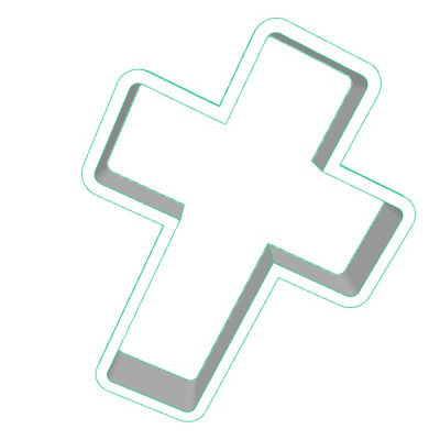 Kříž 2 plastové vykrajovátko