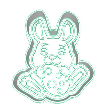 Zajíček s vajíčkem - dvoudílné vykrajovátko