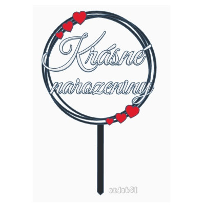 Krásné narozeniny č.3 - dortový zápich