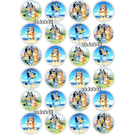 Jedlý papír Bluey – mix obrázků A4 | Dortová dekorace