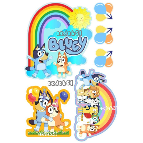 Jedlý papír Bluey – mix obrázků A4 | Dortová dekorace