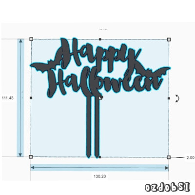 Happy Halloween - plastový zápich