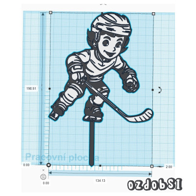 Hokejista 3 - plastový zápich