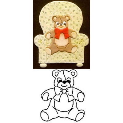 Sedící medvídek - patchwork vytlačovač