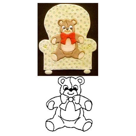 Sedící medvídek - patchwork vytlačovač