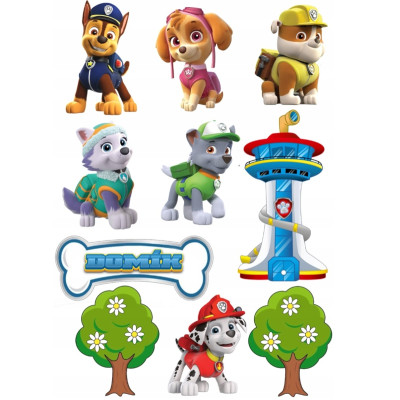 Jedlý papír Paw Patrol – mix obrázků A4 | Dortová dekorace