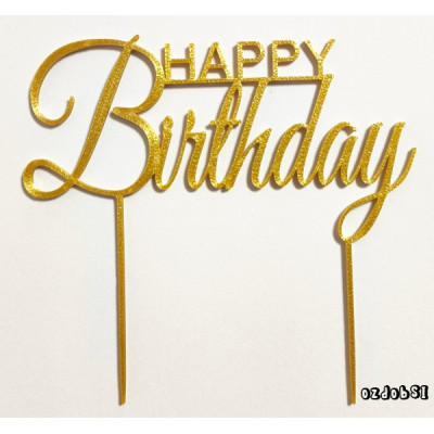 Happy Birthday jemný dortový zápich