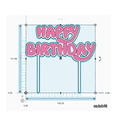 Happy Birthday Bluey  dortový zápich