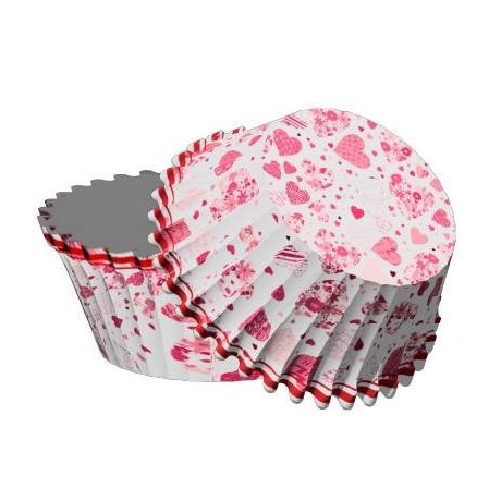 Košíčky na muffiny srdíčka / 50 ks