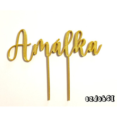 Plastový zápich s jménem – Písmo 1 | Jméno na dort na přání