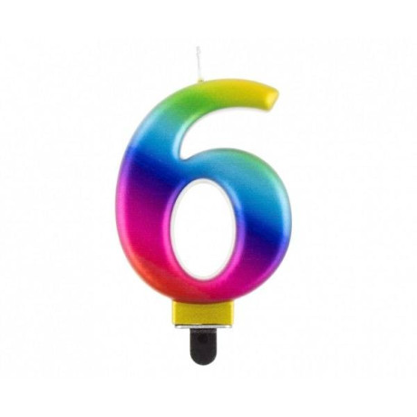 Duhová svíčka - číslo 6