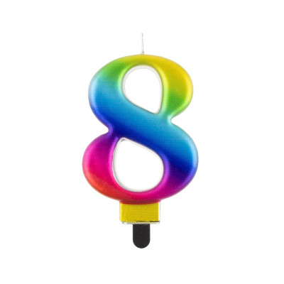 Duhová svíčka - číslo 8