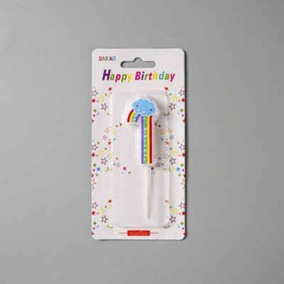 Duhová svíčka s obláčkem - číslo 1