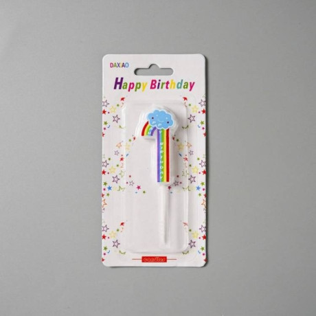 Duhová svíčka s obláčkem - číslo 1