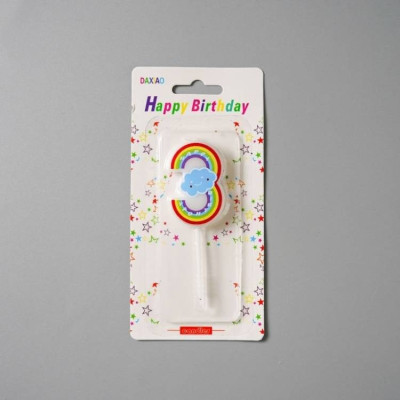 Duhová svíčka s obláčkem - číslo 3