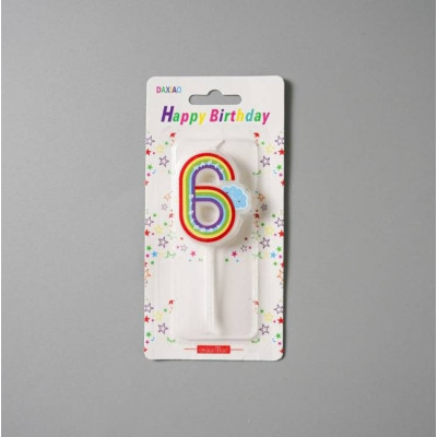 Duhová svíčka s obláčkem - číslo 6