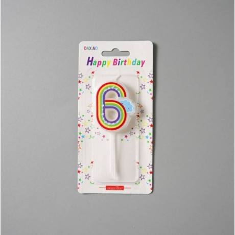 Duhová svíčka s obláčkem - číslo 6