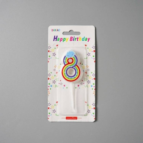 Duhová svíčka s obláčkem - číslo 8