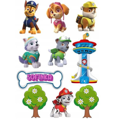Jedlý papír Paw Patrol – mix obrázků A4 | Dortová dekorace