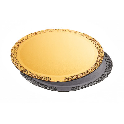 Tác kulatý - černý s krajkou / 30 cm