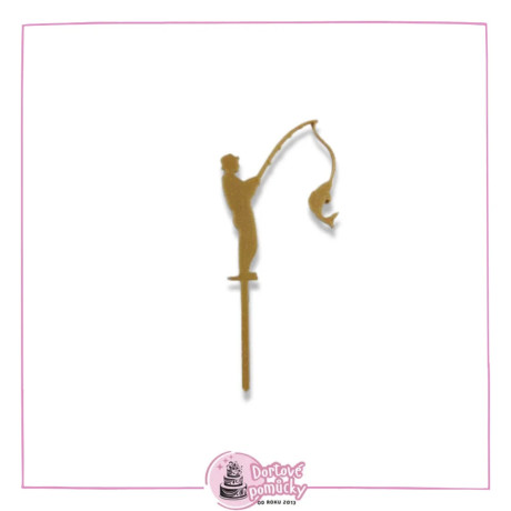 Rybář s udicí - plastový zápich