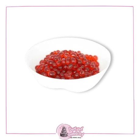 Alginátové kuličky červené – dekorace na dorty | dortovepomucky.cz