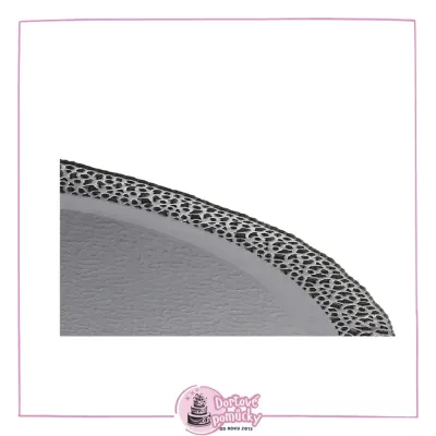 Tác kulatý - černý s krajkou / 30 cm