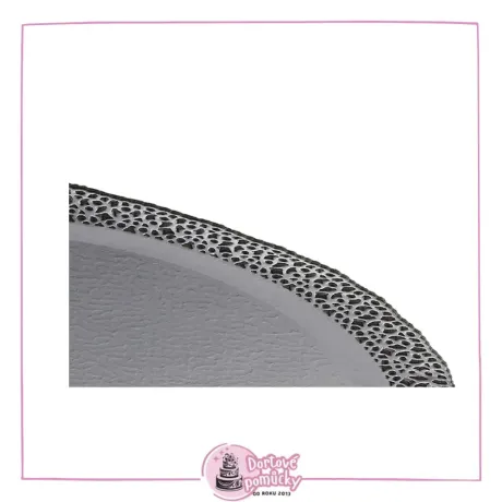 Tác kulatý - černý s krajkou / 30 cm