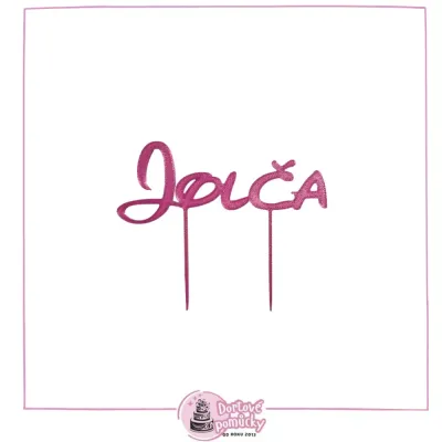 Plastový zápich s jménem – Písmo 3 | Jméno na dort na přání