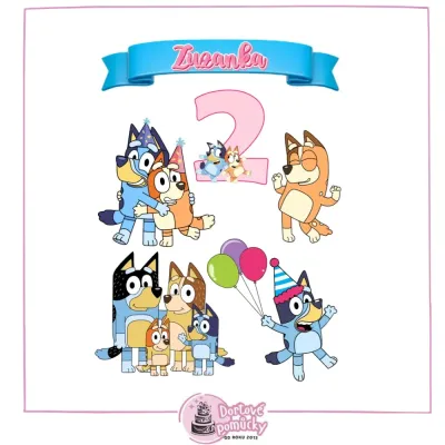 Jedlý papír Bluey – mix obrázků A4 | Dortová dekorace