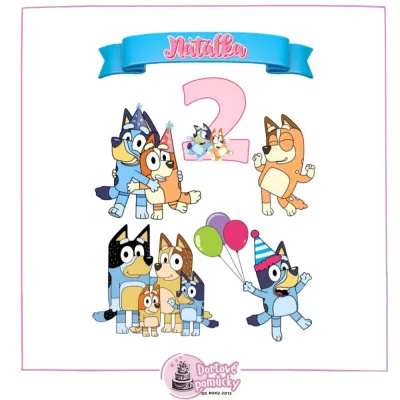 Jedlý papír Bluey – mix obrázků A4 | Dortová dekorace