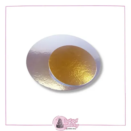 Zlato-stříbrná dortová podložka 18 cm 