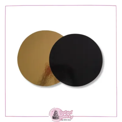 Zlato-černá dortová podložka 20 cm / 1,5 mm