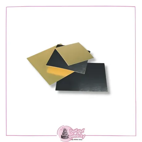 Zlato-černá dortová podložka 15x30 cm (pevná)