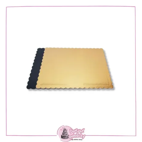 Zlato-černá dortová podložka 25x25 cm 